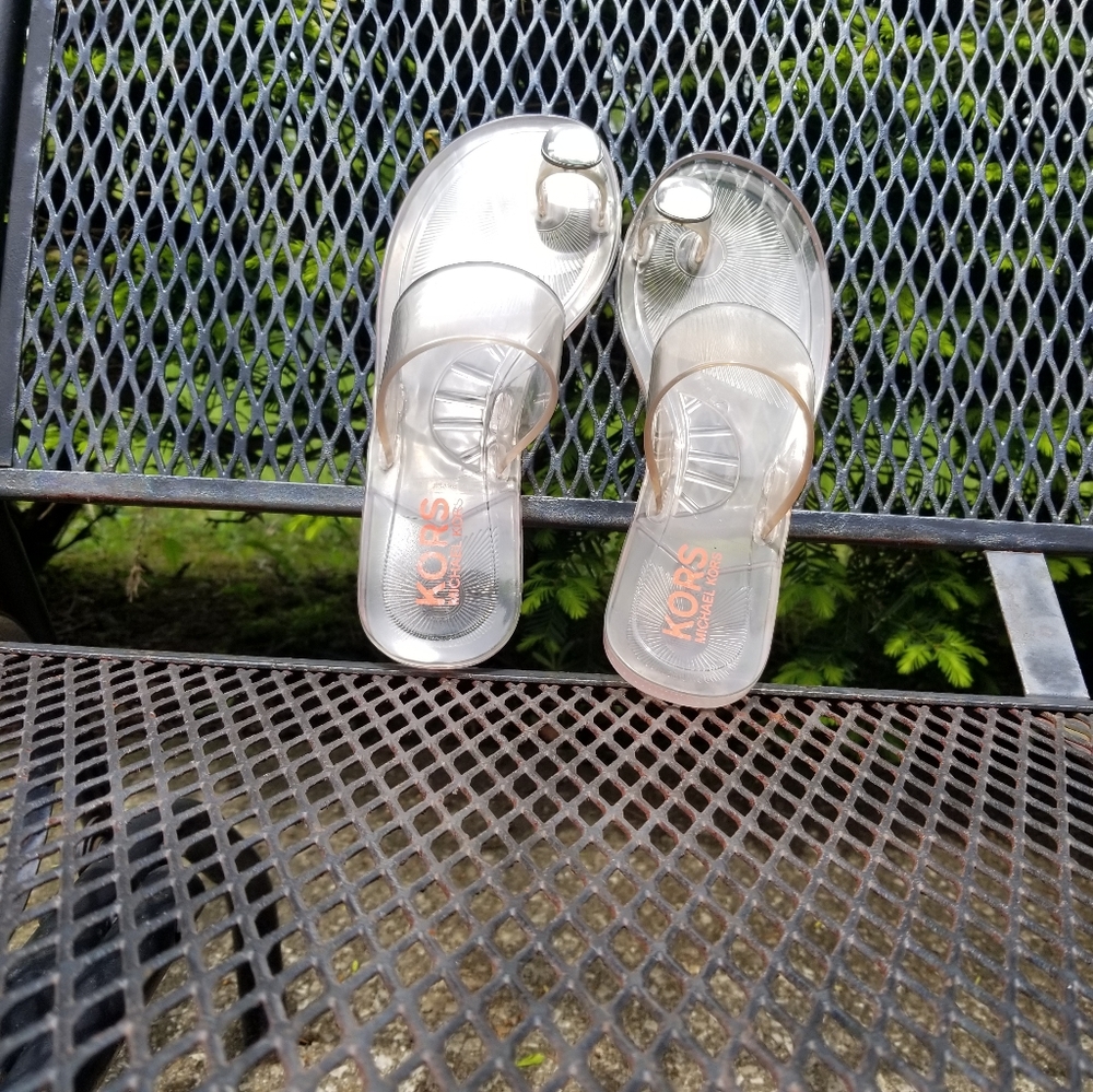 BRAND NEW MICHAEL KORS CLEAR PLASTIC SANDALS